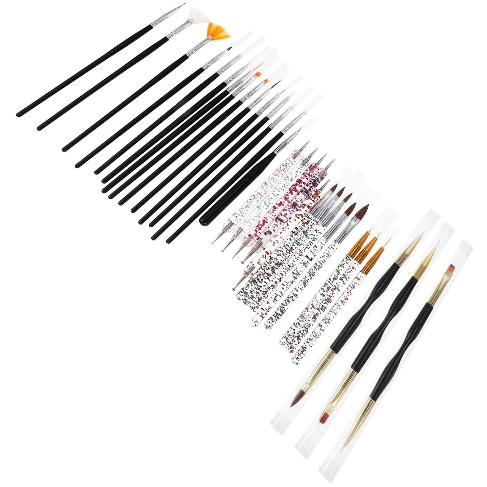 1 set 1 Set Of Art Brush Kit Professional Wear-Resistant Portable Nail Pens For Diy Manicure Design Dotting Tools Nail Supply