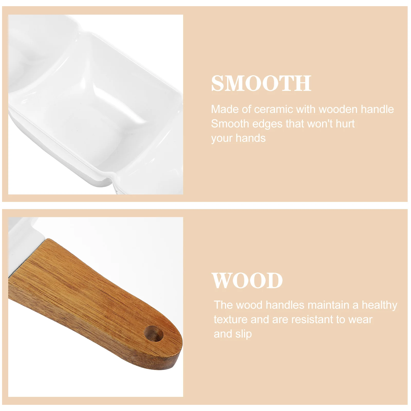 

2pcs Ceramic Snack Bowl Three-Compartment Dipping Bowls For Sauce Seasoning Storage Household Use Divided Holder Appetizer