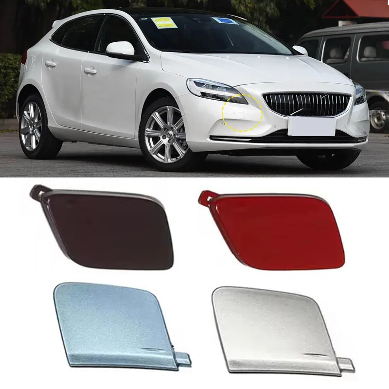 Cubierta de gancho de remolque para parachoques trasero delantero, tapa de ojo de transporte para remolque Volvo V40 2013 2014 2015 2016 - 2019
