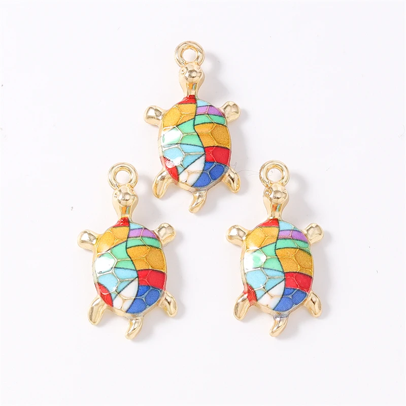Duarte 20 Teile/los Nette Bunte Emaille Tier Schildkröte Charms Anhänger für Die Herstellung Von DIY Ohrringe Halsketten Armband Schmuck Erkenntnisse – Detail 6