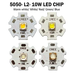10pc 10W CREE XM-L2 LED light emitter diode WW/W/R/G/B/UV Light Power LED chip on 20mm 16mm PCB board Bead For Bicycle/Head lamp