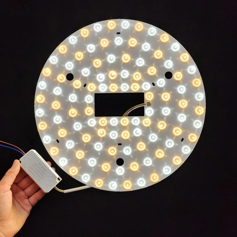 LED Two-color Light Source Board Headlight Piece Ceiling Lamp Core Circular Transformation Replacement Lens Highlight