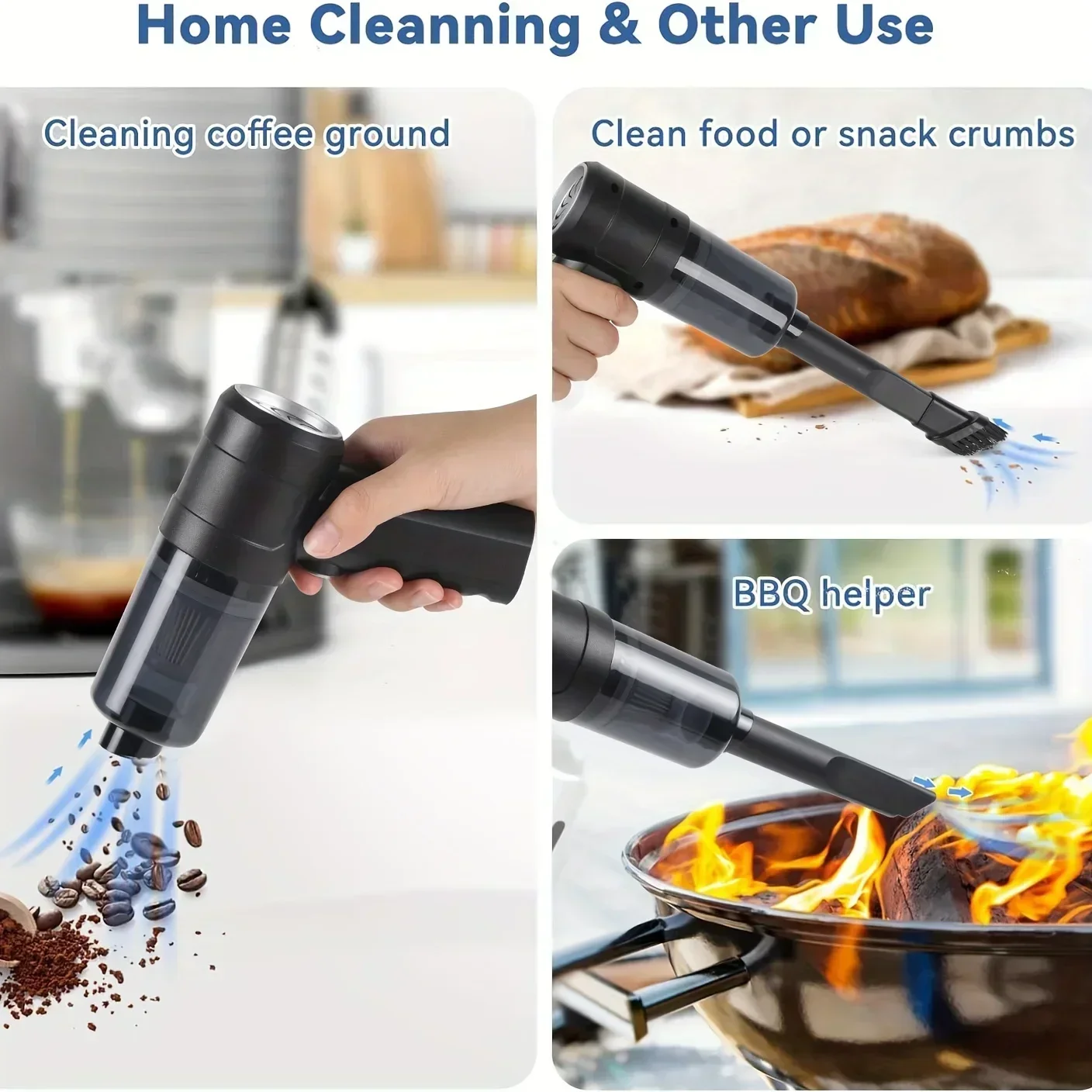

Portable Handheld VacuumCleaner EnhancedCycloneSuction, WirelessRechargeableWithStrongPower,EffortlessCleaningFor Cars, Offices