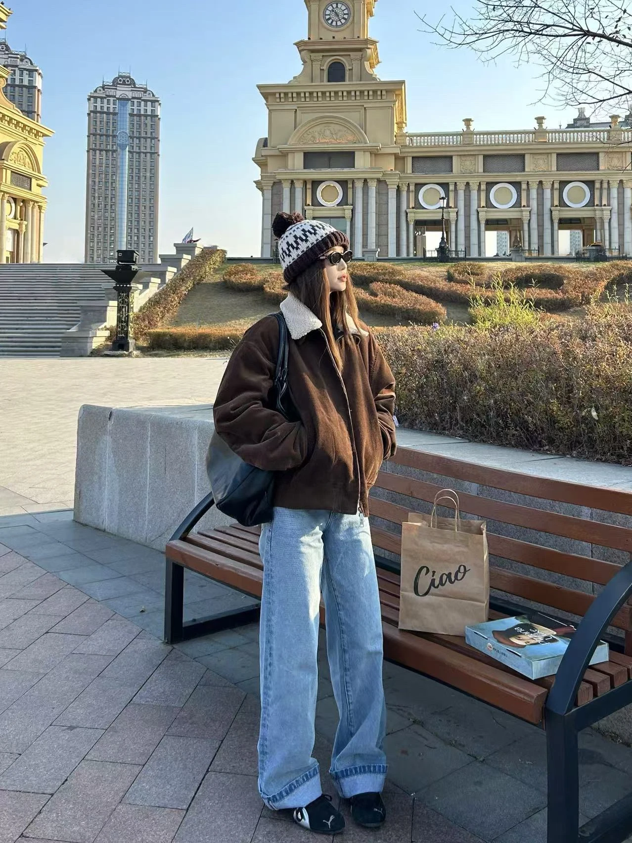 

D YANGJUN Loose Wide Leg Jeans Casual Floor-Length Original Cow Straight Leg Denim Pants Spring New Sle Women's Faion