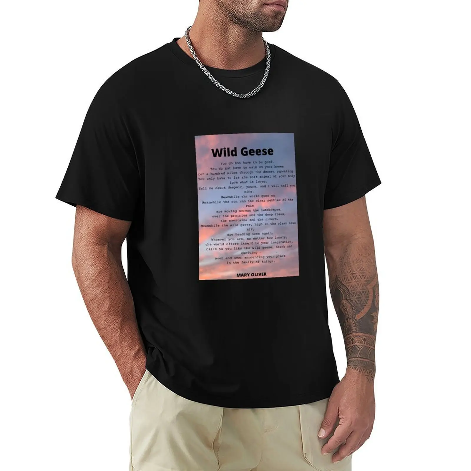 

Wild Geese Poem by Mary Oliver T-Shirt Plus Size Comfort Fit Tee