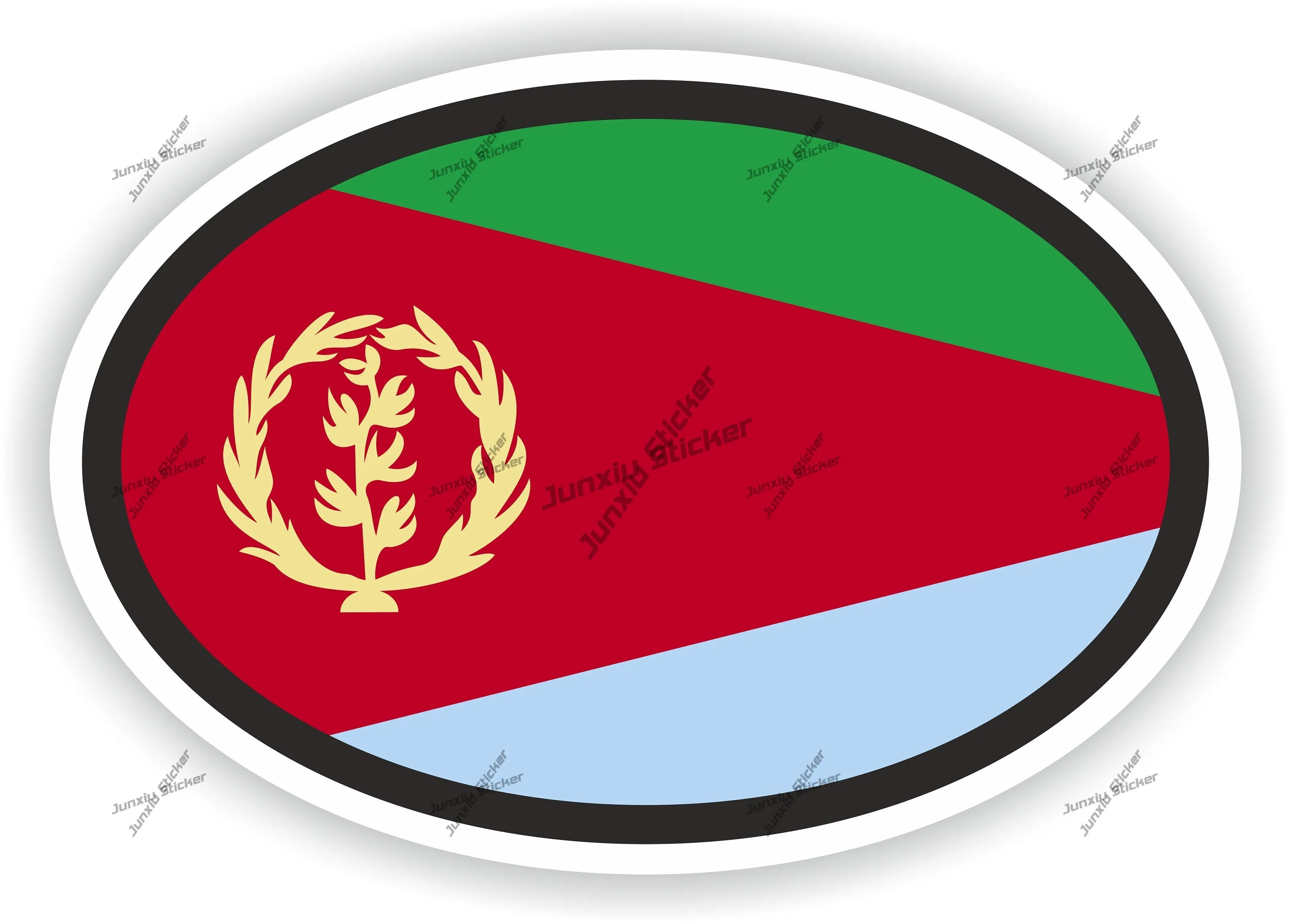 

Eritrea Flag Oval Sticker Accessories For The Car Sun Protector Cover Scratches Decoration Creative Decals Accessoire Voiture