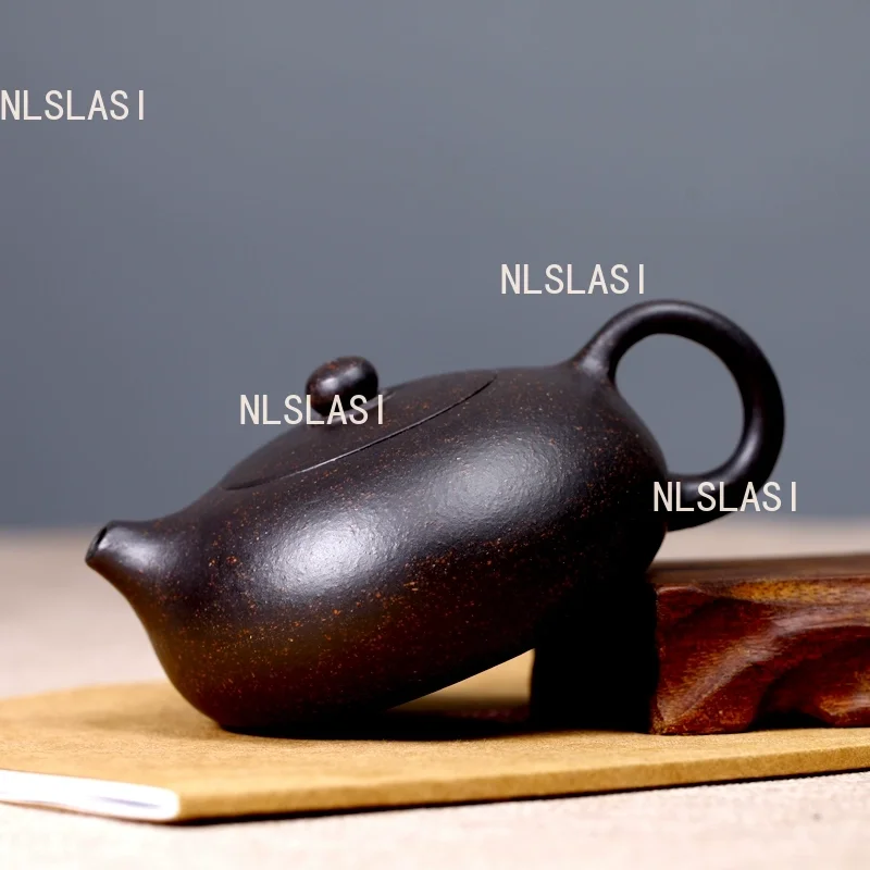 

250 мл Исин чистый ручной работы шариковый отверстие фиолетовый глиняный чайник бытовой чайник из черного золота Kagai Xishi чайник посуда для питья