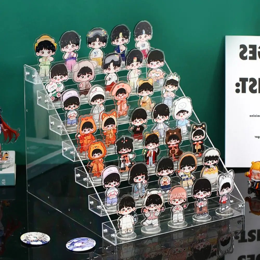 

Badge Storage Rack Ladder Display Rack Desktop Storage Box Transparent Bar Stand Display Rack Desktop Organizer Plastic