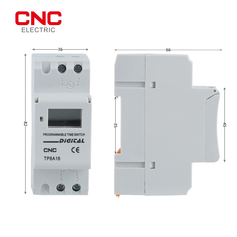 CNC TP8A16 AC 220V 16A/20A/30A Din Rail Electronic Weekly 7 Days Programmable Digital TIME SWITCH Relay Timer Control