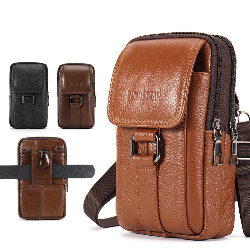 

Portable Men Messenger Waist Bag Cell Phone Belt Pack Fashion Simple Multi-pockets Casual Backpack Outdoor Sport Hiking Satchel