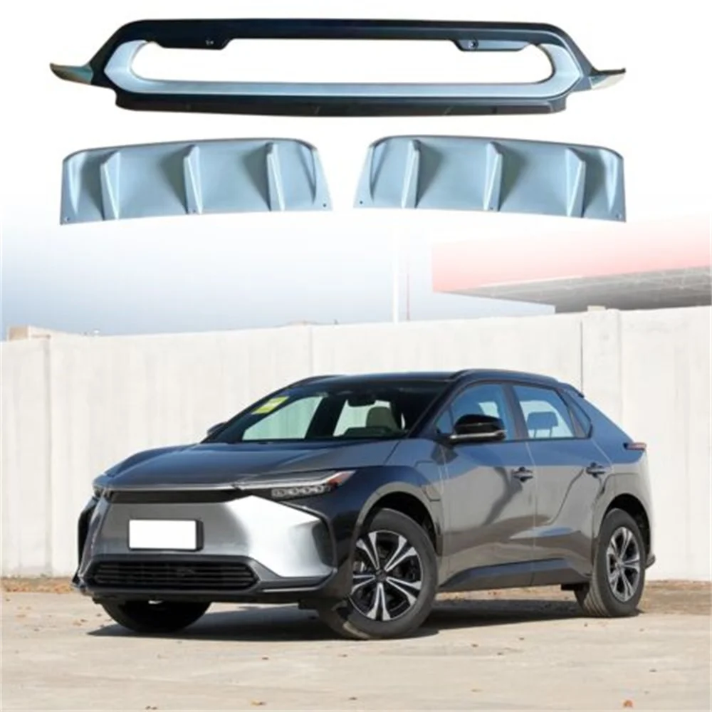 Front Lip Bumper Spoiler+Rear Bumper Diffuser Guard For Toyota BZ4X 2023 2024