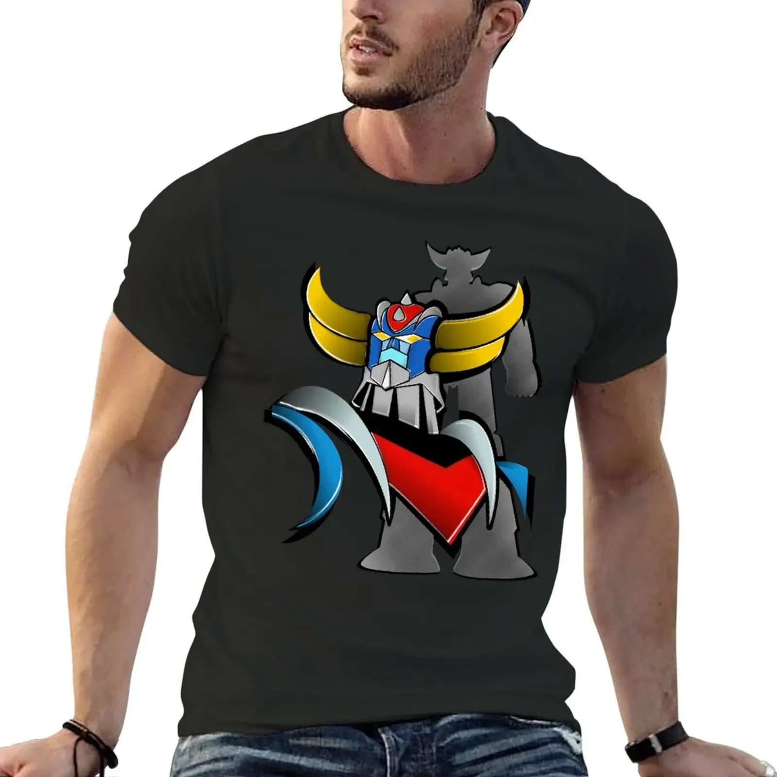 Goldorak, Grendizer, Vintage Goldorak T-Shirt sports fans street wear plus size tops black t shirts for men