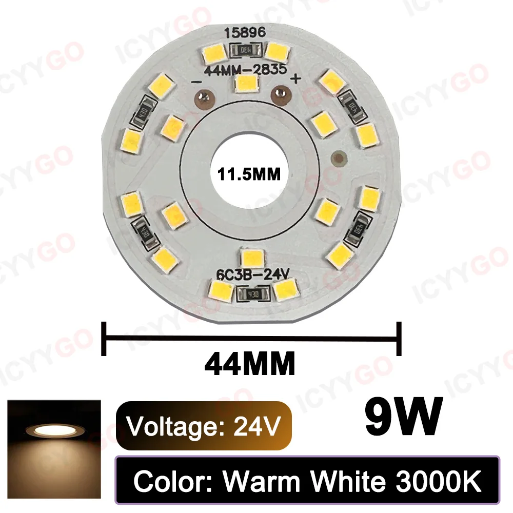 10 stuks DC24V 1W 3W 5W 9W LED-lampkralen Laagspanningslampbord LED SMD2835 Chiplamp Spotlight Downlight met lasdraad