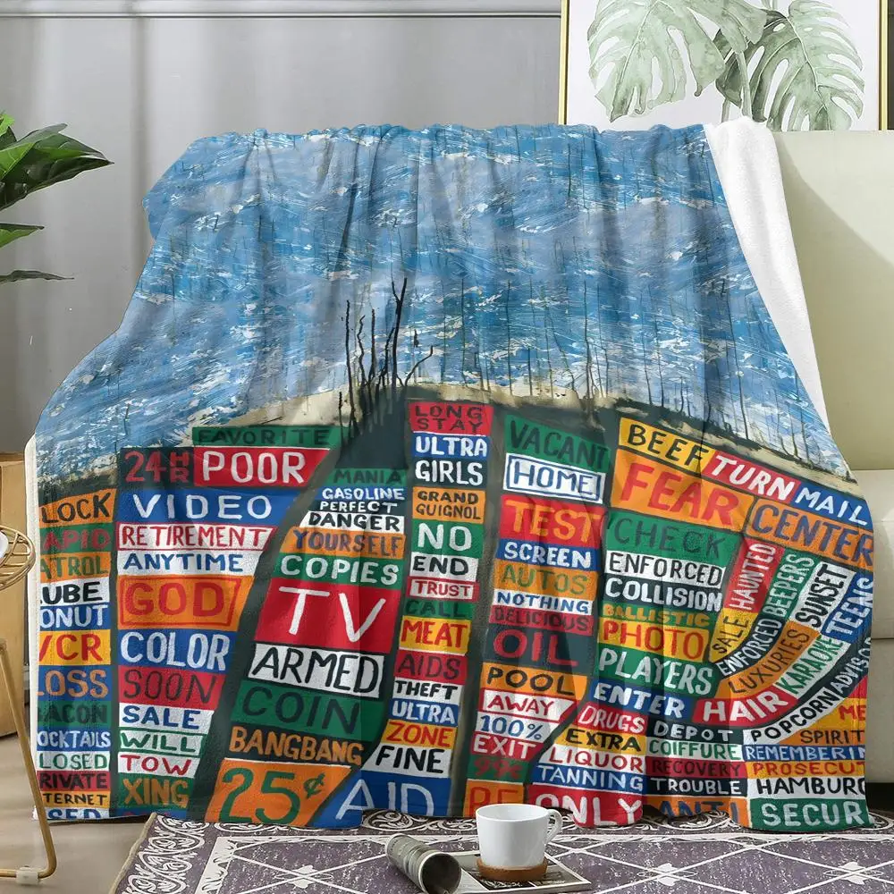Alternative Rock Band R-Radiohead Throw Soft Flannel Throw Summer Blanket Lightweight Cozy Nap Blanket for Sofa Bed Travel