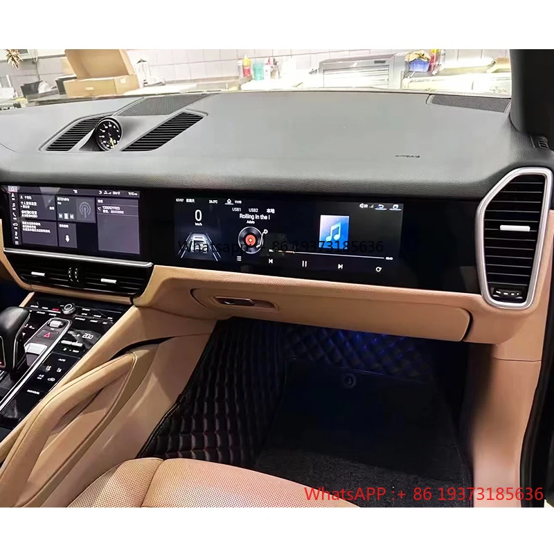 For Porsche Cayenne 2018-2023 Car Modification Passenger Screen 9Y0 Central Control Upgrade Entertainment Screen