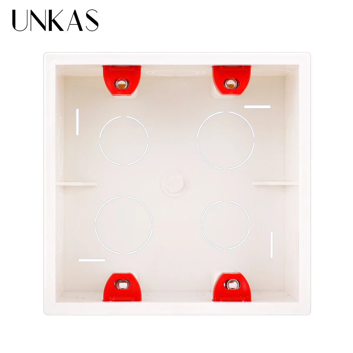 UNKAS Mounting Dark Box For 4X4 Brazil Wall Light Switch Standard Internal Cassette Mount Box 120x120mm Wiring Socket Bottom