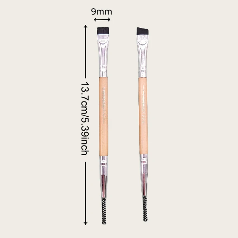 Brosse à sourcils peigne à cils pinceaux de maquillage double extrémité brosse plate/angle brosse Spoolie 2 en 1 ensemble de pinceaux à sourcils outil de maquillage