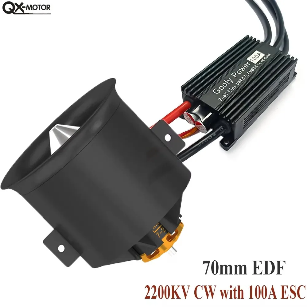 Ventilateur EDF QX-MOTOR 70 mm à 12 pales QF3027 CW/CCW avec ESC 100A pour jet RC