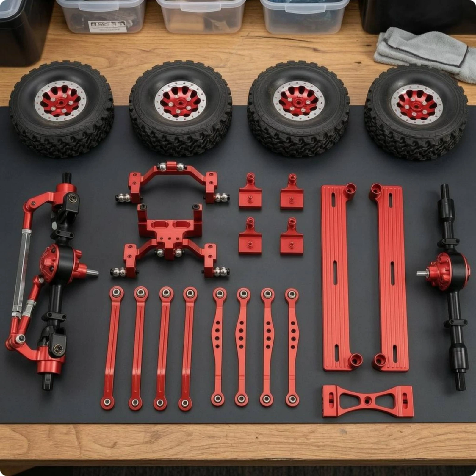 RC Vehicle Accessory Front and Rear Axle Set Metal Upgrade Kit for 1 16 Crawling Trail Truck