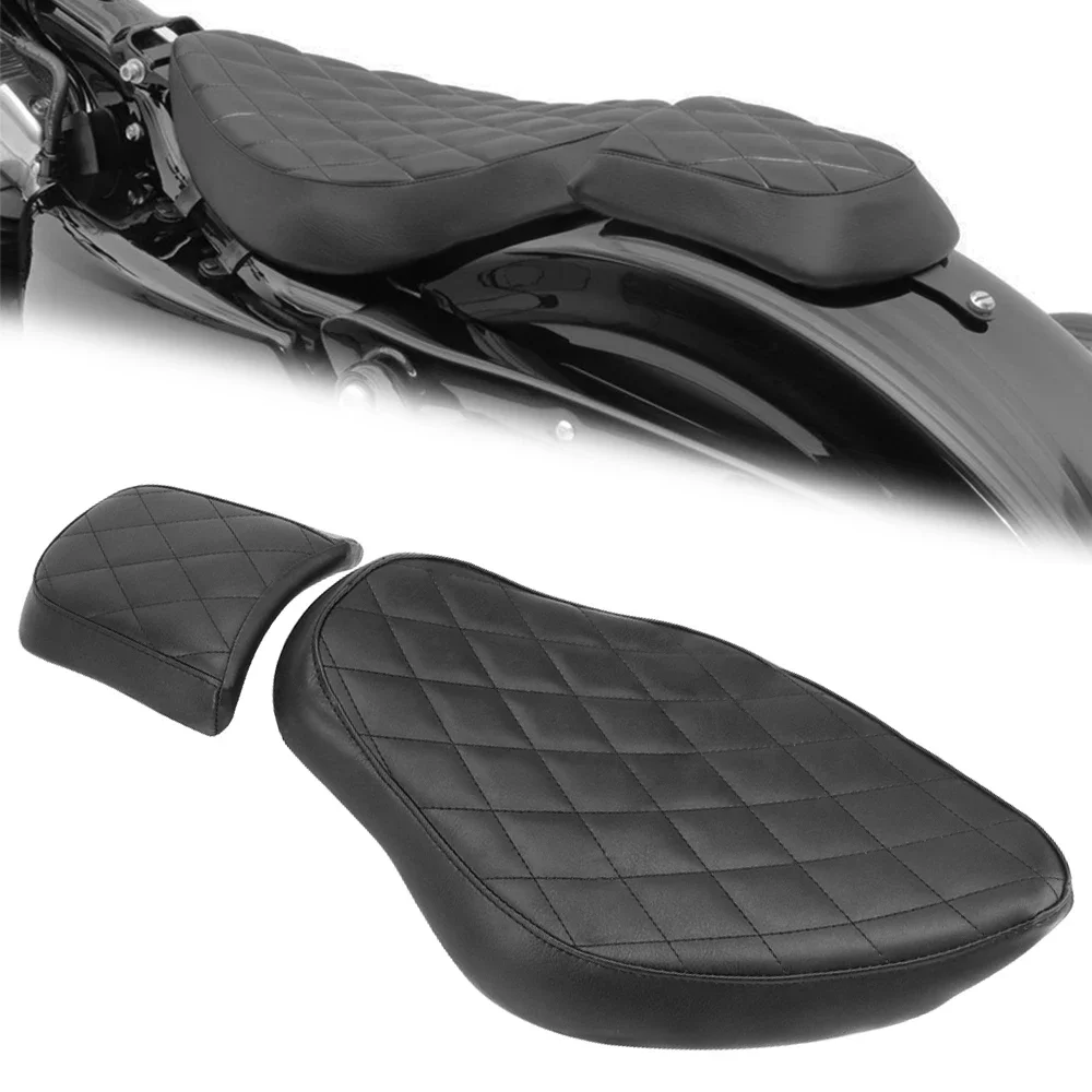 Two-Up Seat Motorcycle Front Rear Leather Driver Passenger Cushion Pad Moto Set For Harley Sportster XL 48 883 1200 2004-2018