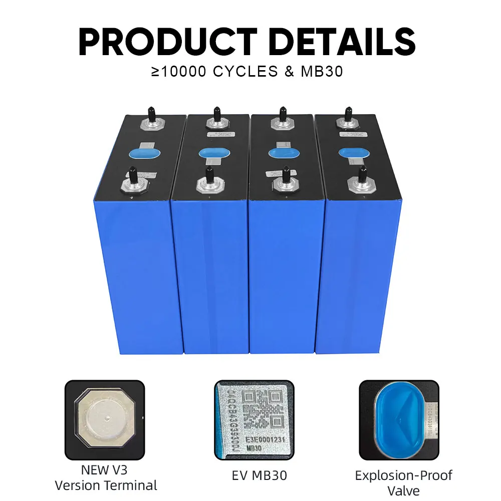 MB30 EVE 306AH 3.2V 330AH LiFePO4 Battery Prismatic 12V 24V 48V 10000 cycles Rechargeable Battery LiPO Phosphate for Solar ESS