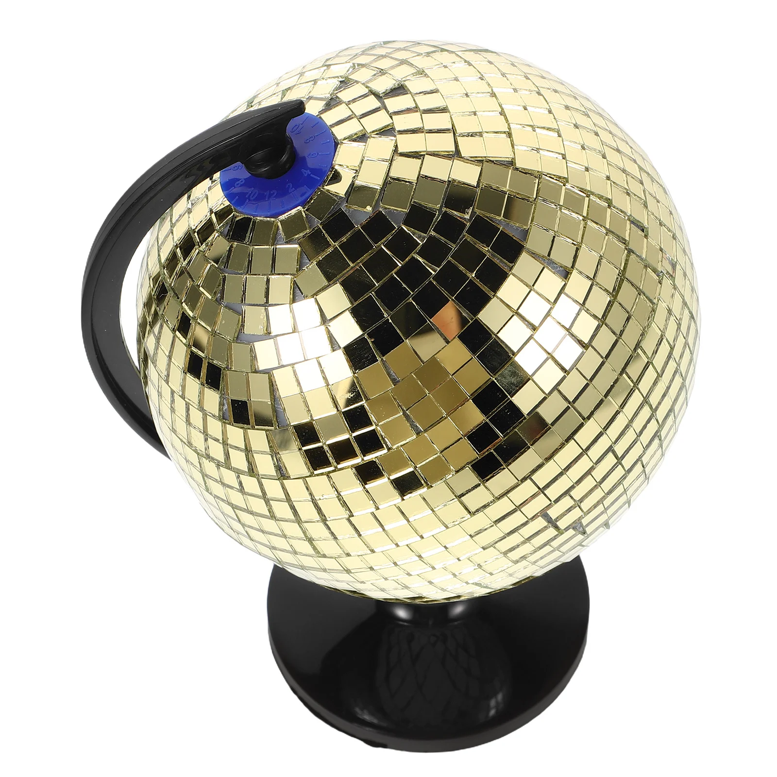

Golden Rotating Disco Ball Globe Reflective Mirror Ball For Home Office Desk Decor Party Favors Spinning Decoration