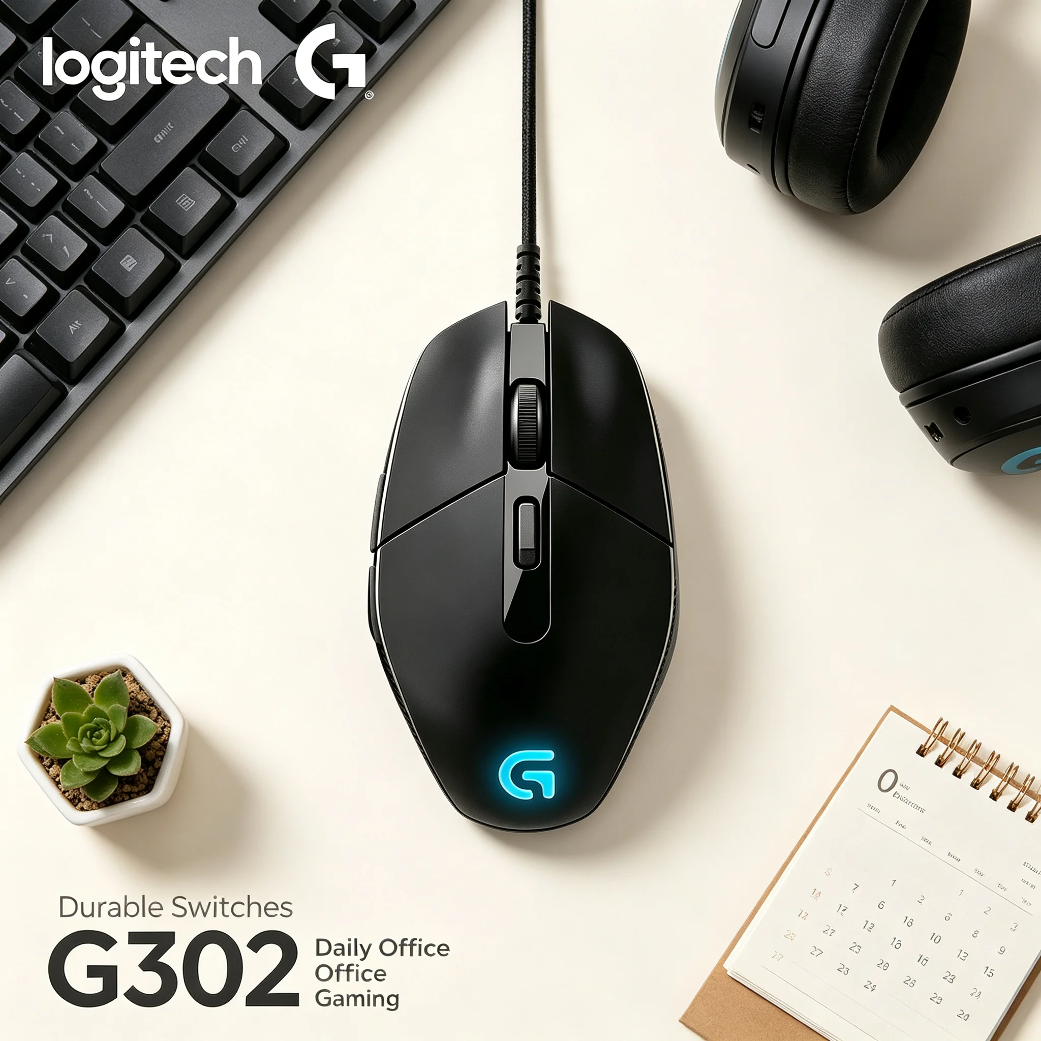 Logitech G302 Gaming Mouse Wired Lightweight Body RGB Lighting Durable Structure for CS2 Apex Legends Fortnite Competitive Gamin