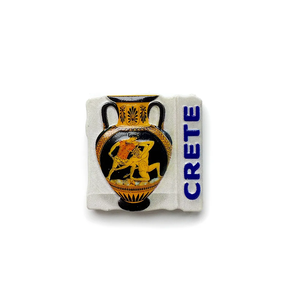 

Resin 3D Crete Ancient Vase Design Fridge Magnet - Unique Greek Cultural Souvenir