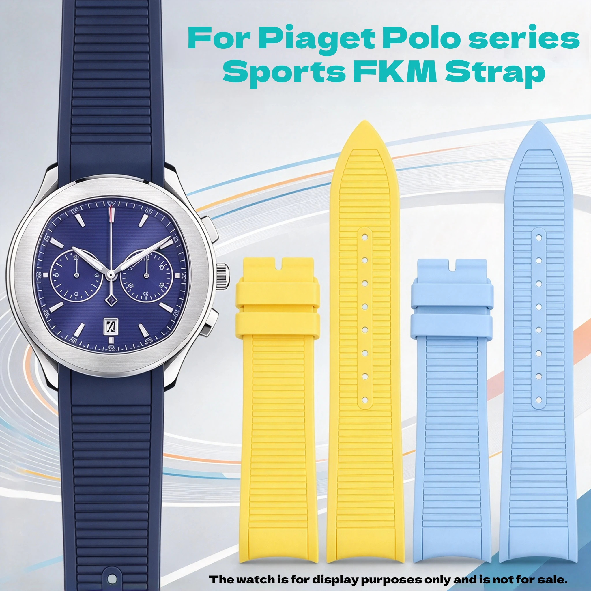 For PIAGET POLO Series G0A41002 G0A47014 G0A50017 Sports Fluororubber Watch Band Arc Mouth FKM Rubber Strap 21mm For 42mm Deal