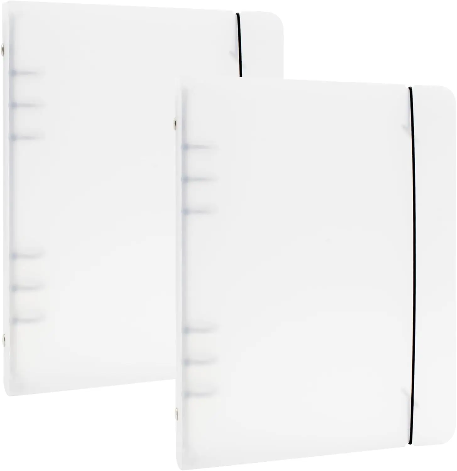 

2PcsA5 Notebook Photocard Hard Binder, Transparent Loose Leaf Personal Organizer Binder Cover 6 Ring Planner with Elastic String