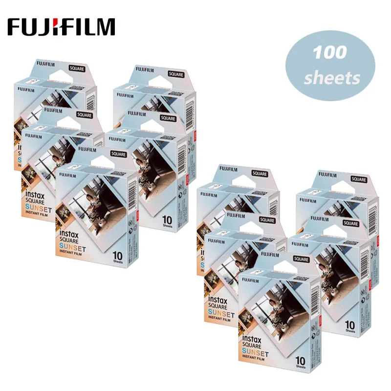 10-100 Sheets Original Fujifilm Instax Square Sunset  Film For Fujifilm Instax Square SQ1/10/40/20 Instax Square Camera Film