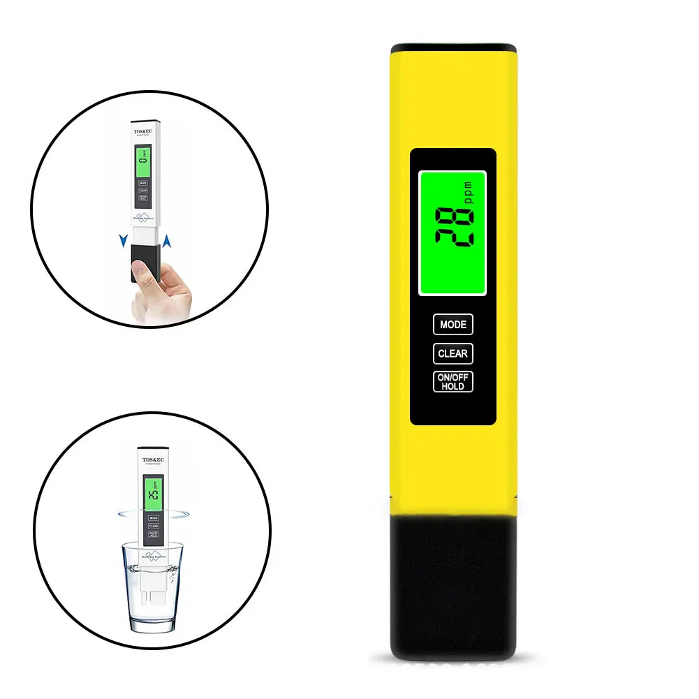 Water Quality Test Pen Digital 0-9990PPM 4-in-1 5s Measurement Automatically Home Drinking Portable Healthy Living
