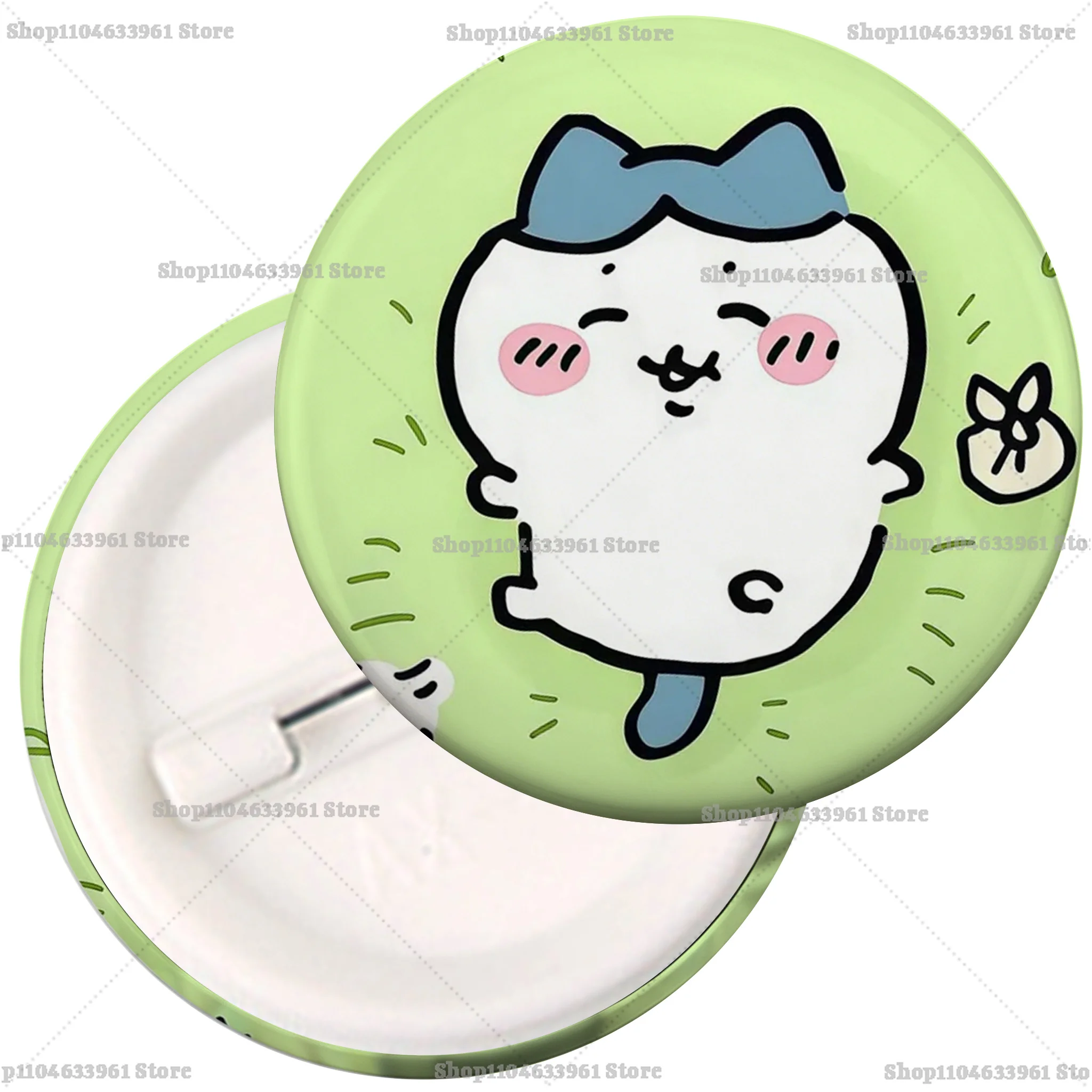58mm Chiikawa Anime-Anstecknadeln: Kreative Hachiware Usagi Broschen, Runde Abzeichen für Rucksack und Kleidung, Dekorationsgeschenk – Detail 2