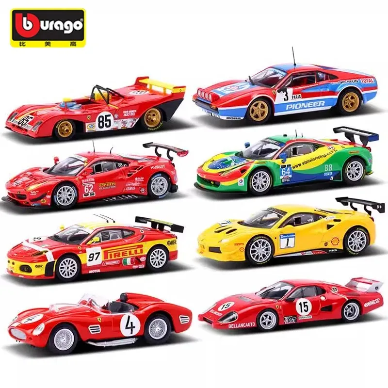 Bburago 1:43 Ferrari 24H Le MANS 499p F430  308 GTB 458 488 312P 512BB Racing Alloy Car Model Ferrari Collection Kids Gift