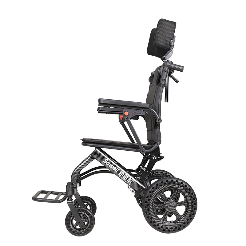 Aircraft Elderly Wheelchair Manual Wheelchair Folding Lightweight Hand Pushing Portable Small and Easy Mobility Vehicle