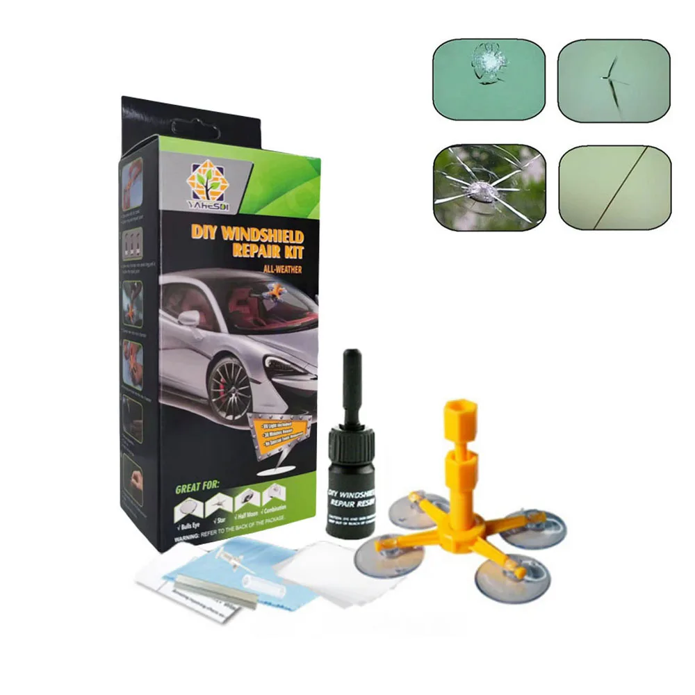 

Windshield Repair Kit Quick Fix Car Cracked Glass Windscreen Resin Sealer Repair Tool DIY Auto Window Screen Polishing