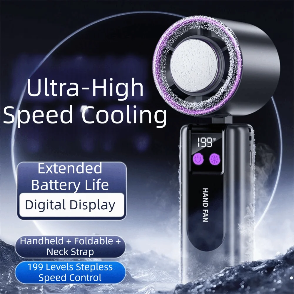 

199 Gear Wind Handheld Fan Semiconductor Refrigeration Quiet Operation Portable Cooling Fan Powerful Airflow Long Lasting