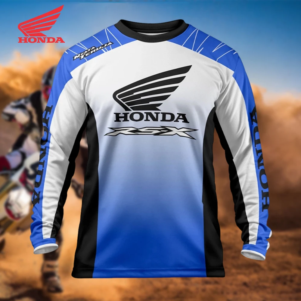 

Honda Quick Dry Dirt Bike Jersey Breathable Long Sleeve Motorcycle T-Shirt Comfortable Mountain Racing And Outdoor Riding Gear