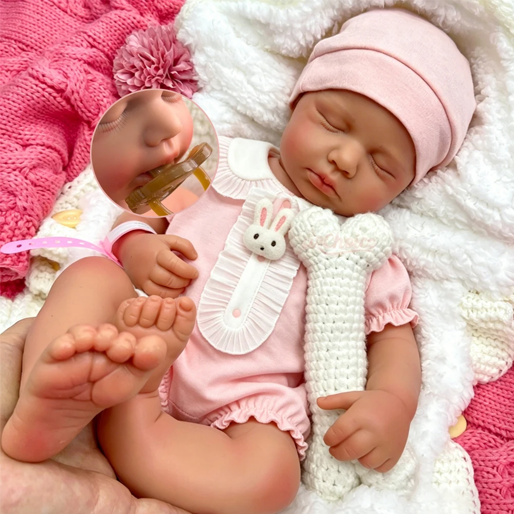 

50cm Soft Full Body Silicone Reborn Baby Girl/Boy Loulou Realistic Lovely Design Warm Companion Doll For Christmas Gift
