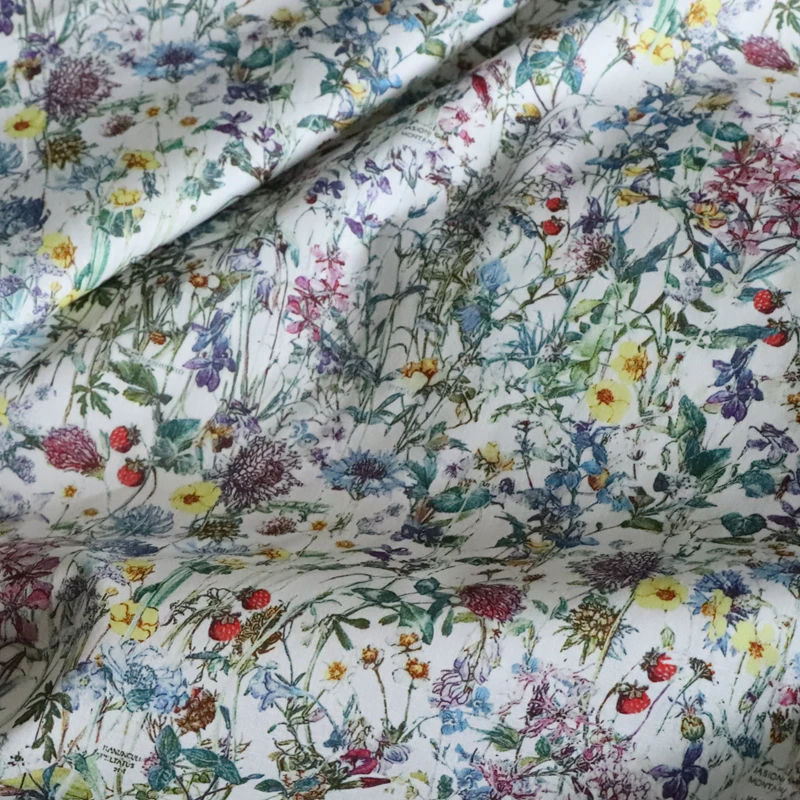 Wild Floral 100% Cotton 80S Like Liberty Fabric Digital Printed For Sewing Cloth Dress Skirt Kids Designer Poplin Tela