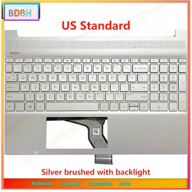 For HP 15-EF 15-DY 15s-EQ 15s-FQ TPN-Q222 New SP RU US Keyboard Laptop Palmrest Upper Top Case Backlight Replacement Keyboard