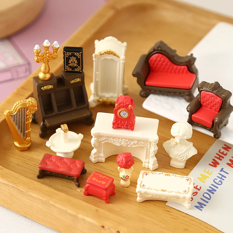 1/12 Dollhouse Furniture Simulation Model; Mini Living Room Set; Pretend Play Toy Ornament.