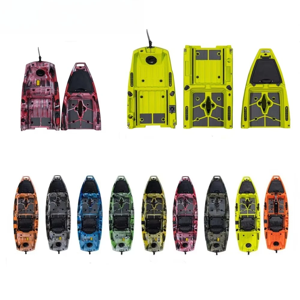 

2-pieces Single Seat 1 Paddler Plastic Detachable Roto Molded Fishing Kayak for Solo, Stabilizer, Life Vest, Trolling Motor