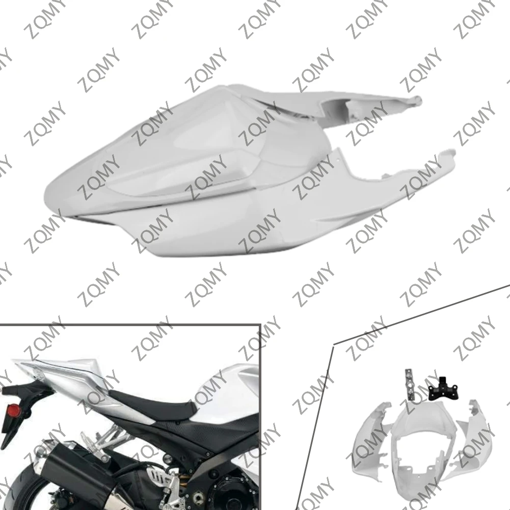 GSXR 1000 K7 Motorcycle Tail Rear Fairing Bodykit Injection Mold ABS Plastic Unpainted White For Suzuki GSXR1000 2007 2008