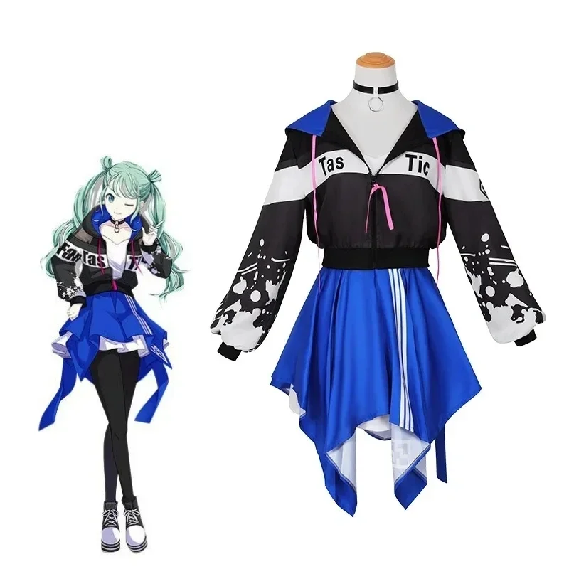 Project Sekai Colorful Stage Feat Vivid Bad Squad Miku Outfits Project Diva Cosplay Woman Sportswear Skirt Halloween Party Wig