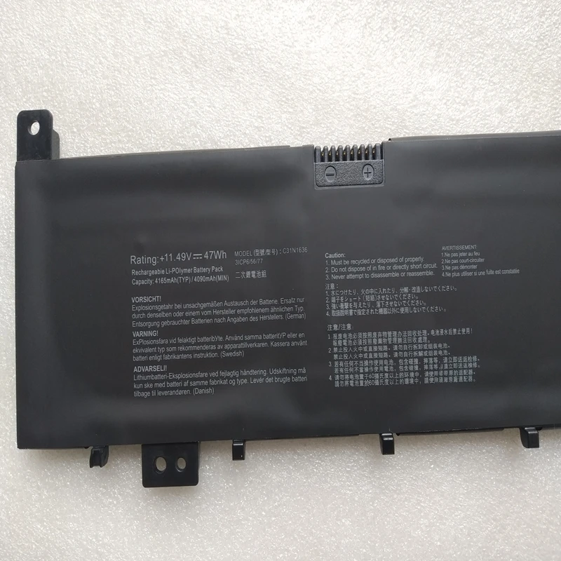 C31N1636 Battery For ASUS VivoBook Pro 15 UX502VD-FI178R X580VN N580GD DM071T E4046T E4154T E4405T N580VD DB74T FY240T E4382T