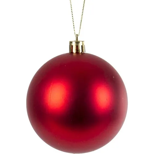 Evistro Christmas Party Ornament Decorative 6 S Ball 8 cm Red