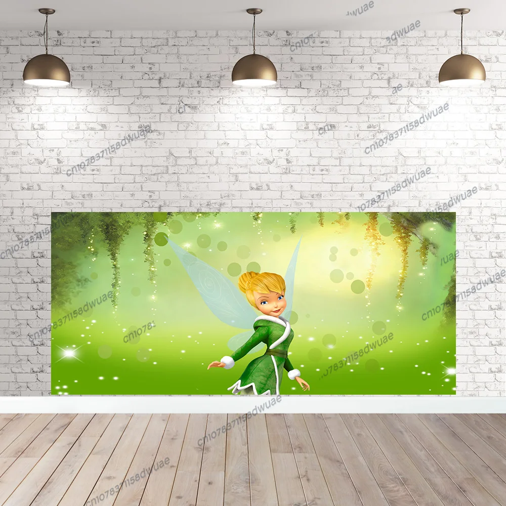 Tinker Bell Birthday party Photo Backdrop Baby Shower Photography Backdrop Round&Cylinders Plinth Covers Photo Background