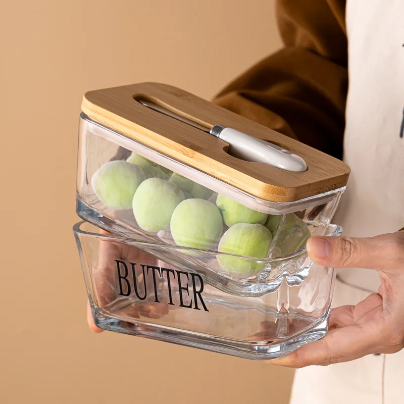 

Large Glass Butters Dish With Lid Butters Keepers With Knives Ideal For Counter Top