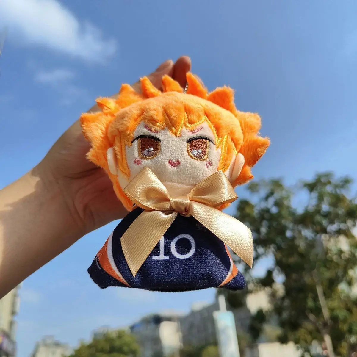 12CM Haikyu!! Hinata Shoyo Plush Doll | Japanese Anime Volleyball Boy Stuffed Toy Keychain Backpack Charm Figure Gift